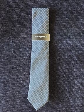 Karl Lagerfeld Blue Geometric Silk Tie